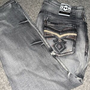 Unk Gray Bootcut Jeans for Men
